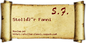 Stollár Fanni névjegykártya