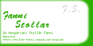 fanni stollar business card