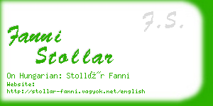 fanni stollar business card